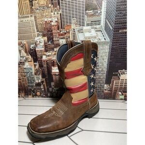 Lady Durango Western Cowboy Patriotic Flag Boots SZ 6.5 M